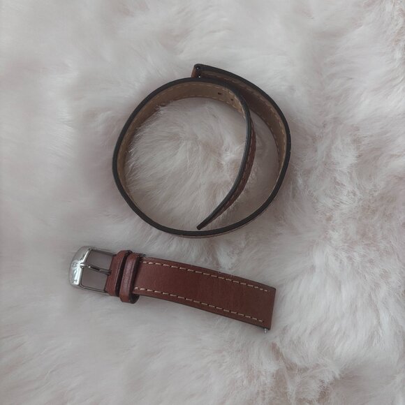 Michele 16mm Double Wrap Leather Watch Strap - Picture 1 of 2